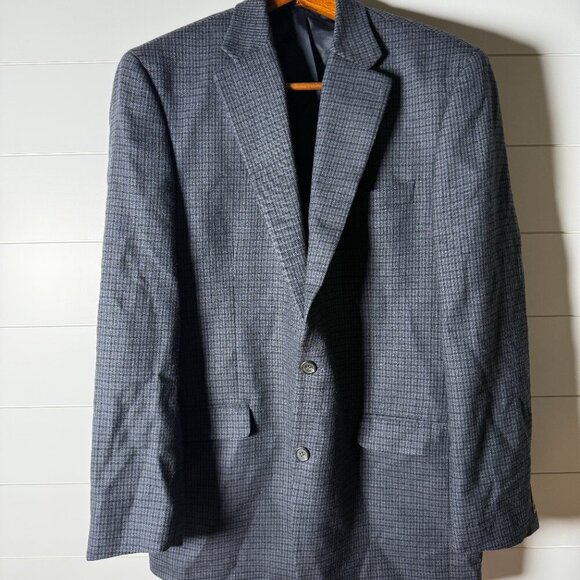 Chaps 100% Wool Blazer Sport Coat Check Gray, Brown, Black Size 44L - Picture 1 of 9